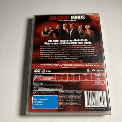 Criminal Minds : Season 3 (DVD, 2005) Region 4