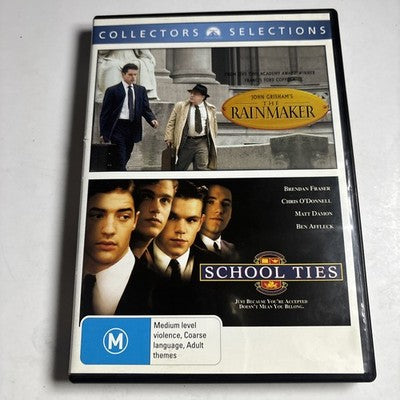 The Rainmaker / School Ties (DVD, 1997) Region 4 NEW
