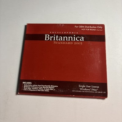 Encyclopaedia Britannica Standard 2005 PC Mac CDROM