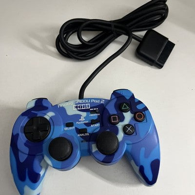 Hori Analog Sindou Pad 2 Controller Blue Camoflage for Sony PlayStation 1 & 2