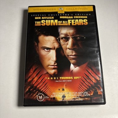 The Sum of All Fears (DVD, 2001) Ben Affleck, Morgan Freeman Region 4 NEW