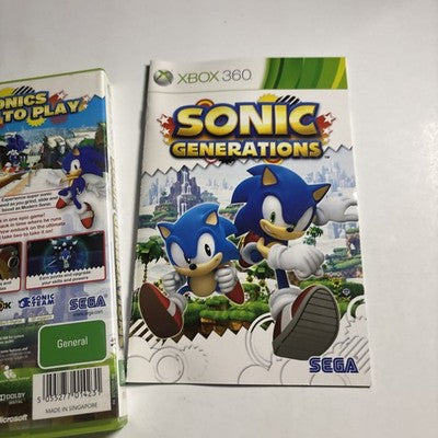 Sonic Generations Microsoft Xbox 360 Game Complete w/ Manual PAL