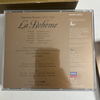 Andrea Bocelli & Barbara Frittoli – La Bohème (CD, 2000, 2-Disc)