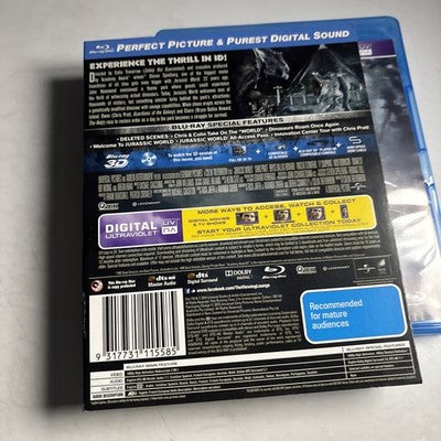 Jurassic World 3D (Blu-ray 3D, 2015) Chris Pratt, Omar Sy Region B
