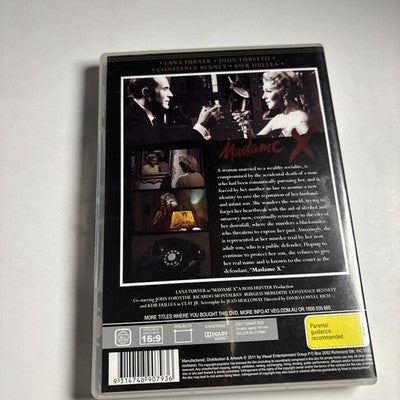 Madame X (DVD, 1966) Lana Turner, John Forsyth, Constance Bennet All Regions NEW