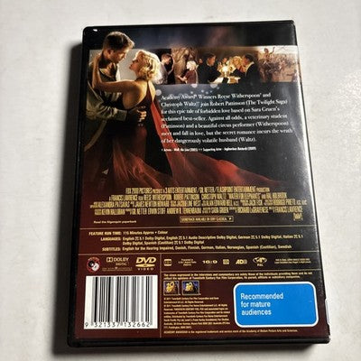 Water for Elephants (DVD, 2011) Reese Witherspoon, Christopher Waltz Region 4