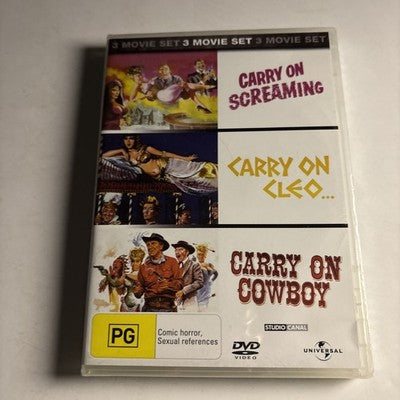 Carry On Screaming / Carry On Cleo / Carry On Cowboy (DVD) Region 4 *New Sealed*