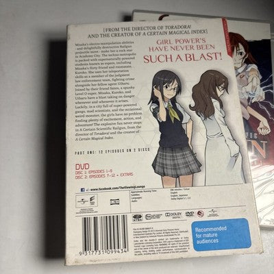 A Certain Magical Railgun : Season 1 : Part 1 (DVD, 2013) Region 4,2
