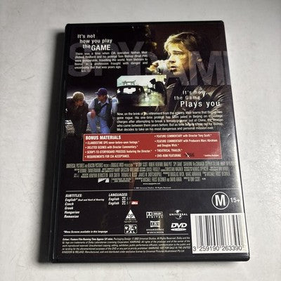 Spy Game (DVD, 2001) Brad Pitt, Robert Redford Region 4,2 NEW