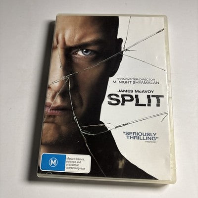 Split (DVD, 2016) James McAvoy, Rosemary Howard, Robert Michael Kelly Region 4,2