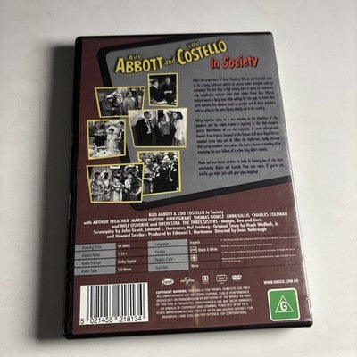 Abbott And Costello: In Society (DVD, 1944) Region 4 NEW