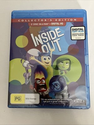Inside Out (Collector's Edition, Blu-ray, 2015, 2-Disc) All Regions NEW Sealed