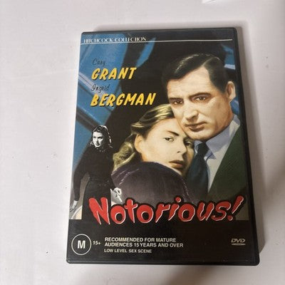 Notorious (DVD, 1946) Cary Grant, Ingrid Bergman Region 4