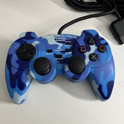 Hori Analog Sindou Pad 2 Controller Blue Camoflage for Sony PlayStation 1 & 2