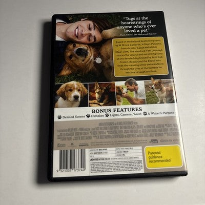 A Dogs Purpose (DVD, 2017) Dennis Quaid, Britt Robertson, Pooch Hall, Region 4