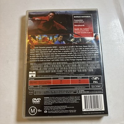 Hero (DVD, 2002) Jet Li, Donnie Yen, Maggie Cheung Region 4
