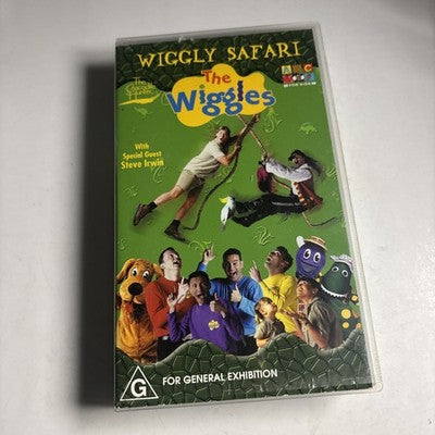 The Wiggles - Wiggly Safari (VHS, 2002) Steve Irwin Children PAL