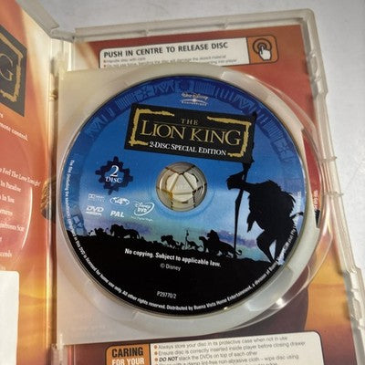 The Lion King - Special Edition (DVD, 1994, 2-Disc) Region 4