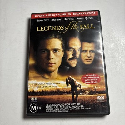Legends of the Fall (DVD, 1994) Brad Pitt, Anthony Hopkins Region 4 NEW