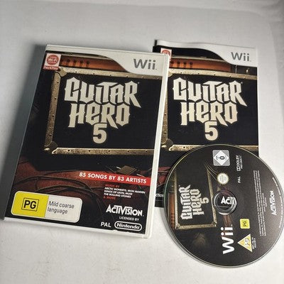 Guitar Hero 5 Nintendo Wii Manual PAL