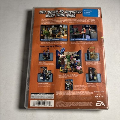 The Sims 2 Open For Business PC CD ROM Video Game + Manual 2005 EA
