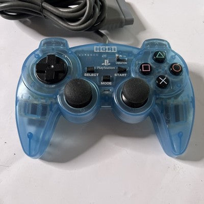 Hori Sony PlayStation Analog Sindou Fighting Controller Clear Blue For PS1 PS2