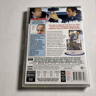 Anger Management (DVD, 2003) Adam Sandler, Jack Nicholson Region 4 *New Sealed*