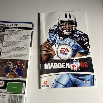 Madden NFL 08 Sony Playstation 2 PS2 PAL Complete