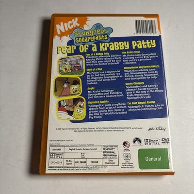 Spongebob Squarepants - Fear of Krabby Patty (DVD, 2006) Region 4