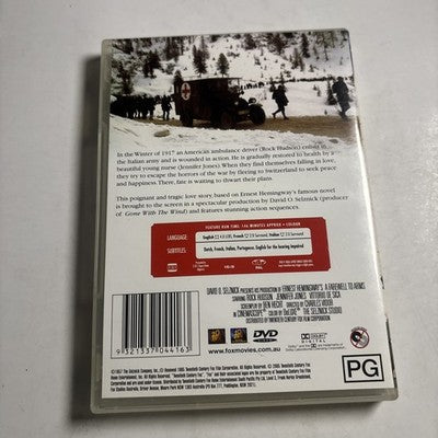 A Farewell to Arms (DVD, 1957) Rock Hudson Region 4 NEW