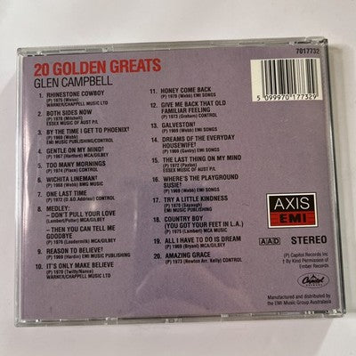 Glen Campbell - Twenty Golden Greats (CD, 1990) Album