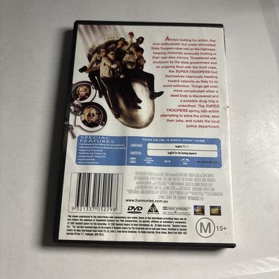 Super Troopers (DVD, 2001) Kevin Heffernan, Paul Soter, Erik Stolhanske Region 4