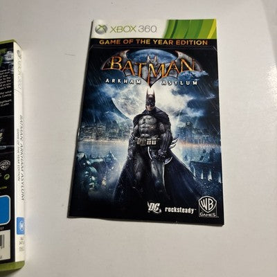 Batman Arkham Asylum : Game Of The Year Edition - Xbox 360 PAL Game With Manual