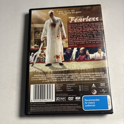 Fearless (DVD, 2006) Jet Li Region 4,2