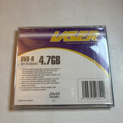 Laser Blank DVD-R 4.7GB Disc Jewel Case *New Sealed*