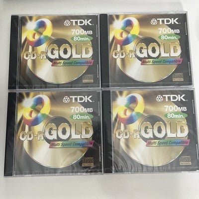 4x TDK CD-R Gold 700MB 80min Blank Media NEW Sealed