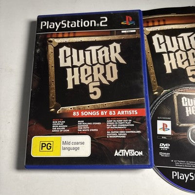 Guitar Hero 5 Sony Playstation 2 PS2 Manual PAL