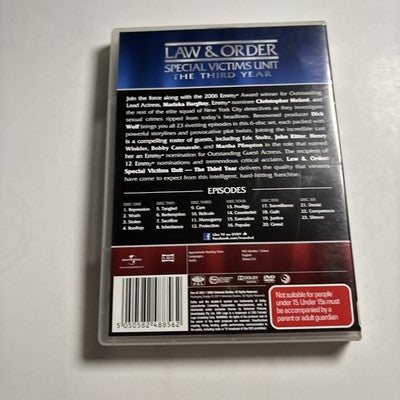 Law And Order - Special Victims Unit : Season 3 (DVD, 2000) Region 4,2