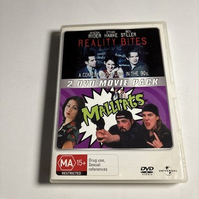 Reality Bites / Mallrats (DVD, 1993) Ben Stiller, Ethan Hawke, Region 4,2 NEW
