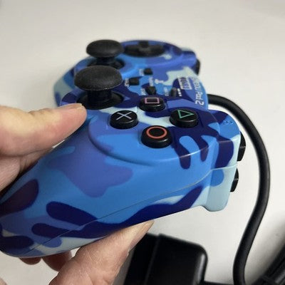 Hori Analog Sindou Pad 2 Controller Blue Camoflage for Sony PlayStation 1 & 2