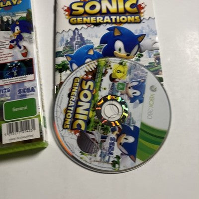 Sonic Generations Microsoft Xbox 360 Game Complete w/ Manual PAL