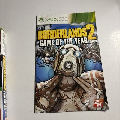 Borderlands 2: GOTY Edition (Microsoft Xbox 360, 2013) Manual PAL