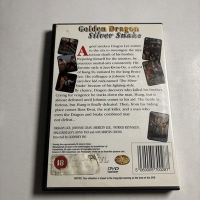 Golden Dragon Silver Snake (DVD, 1979) Dragon Lee, Johnnie Chen All Regions