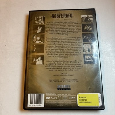 Nosferatu (DVD, 1922) Max Schreck, Greta Schroeder, Region 4
