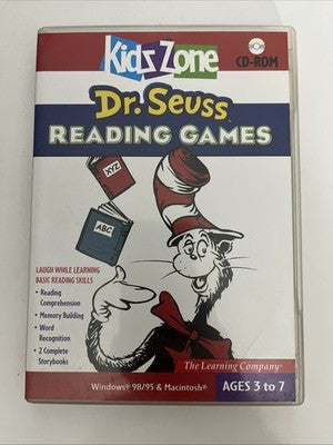 Dr. Seuss Reading Games For Kids Ages 3-7 (PC, MAC) CD-ROM Educational Game