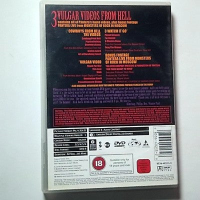 Pantera – 3 Vulgar Videos From Hell (DVD, 1999) Australia All Regions