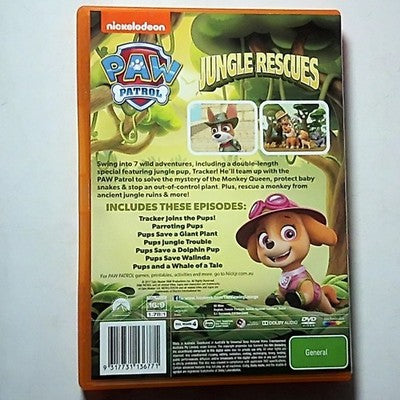 Paw Patrol - Jungle Rescues (DVD, 2017) Region 4 NEW