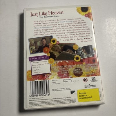 Just like Heaven (DVD, 2005) Reese Witherspoon, Mark Ruffalo Region 4,2