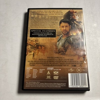 Gladiator (Single Disc Edition, DVD, 2000) Russell Crowe Region 4