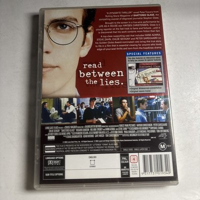 Shattered Glass (DVD, 2003) Hayden Christensen Region 4 NEW